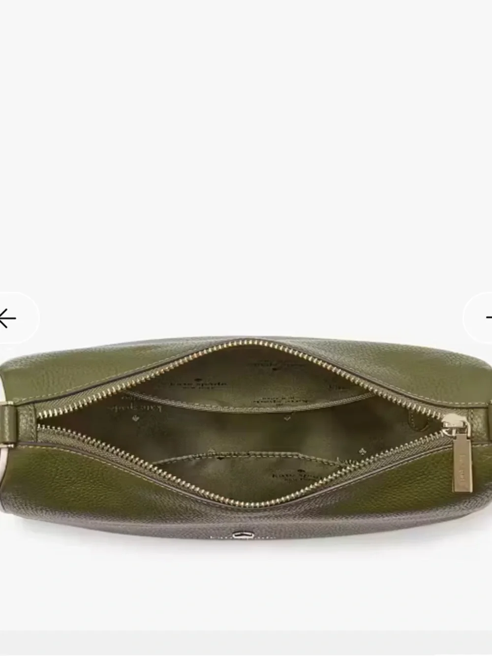 kate spade Olive Green Emma Medium Shoulder Bag with Striped Strap - Picture 4 of 9